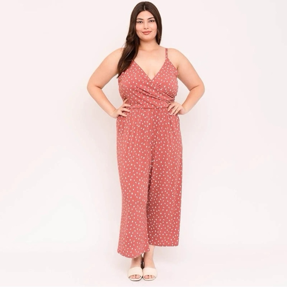 NEW Gilli CAIT Jumpsuit with Wrap V-Neck and Tie Waist - 2X